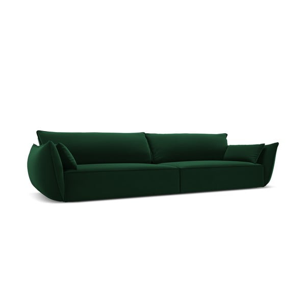Temno zelena žametna sedežna garnitura 248 cm Vanda – Mazzini Sofas-image-2