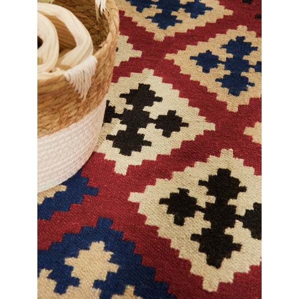 Rdeča obojestranska ročno tkana volnena preproga 120x170 cm Kamal Rami – Nouristan-image-3