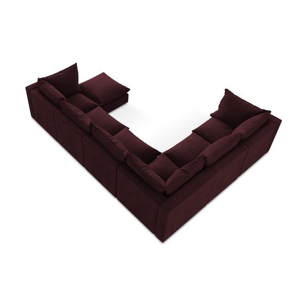 Bordo rdeča kotna sedežna garnitura (levi kot/v obliki črke "U") Manao – Makamii-image-3