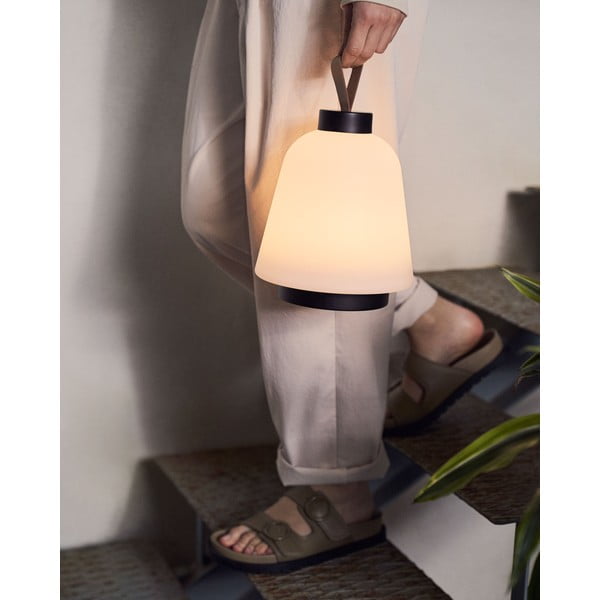 Bela plastična LED zatemnitvena namizna svetilka (višina 24 cm) Udiya – Kave Home-image-1