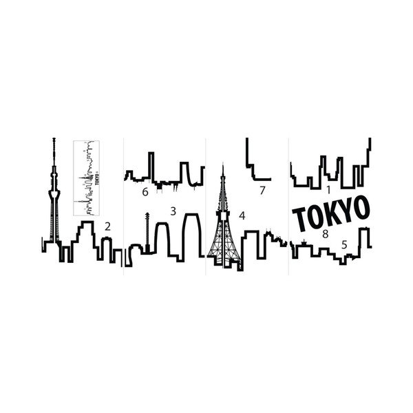 Stenska nalepka v obliki obrisa mesta Ambiance Tokio-image-2