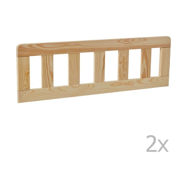 Komplet 2 rjavih lesenih pregrad za otroško posteljico Pinio Classic, 160 x 70 cm
