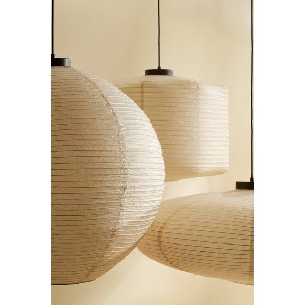 Bež papirnata viseča svetilka ø 60 cm Siv – Jotex-image-3