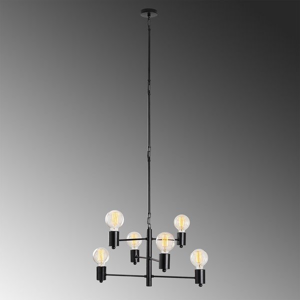 Šesterna črna viseča svetilka Opviq lights Hexa Long-image-1