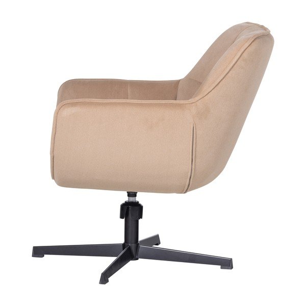 Bež vrtljiv žameten fotelj Wibo – WOOOD-image-3