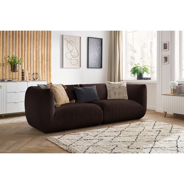 Temno rjav žametni kavč 260 cm Lecomte - Bobochic Paris-image-1