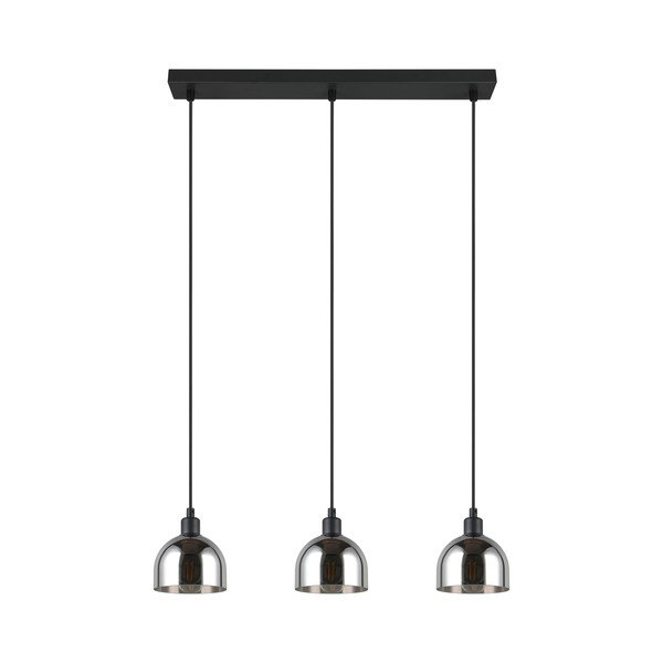 Črna/srebrna viseča svetilka s steklenim senčilom Molly – Reality