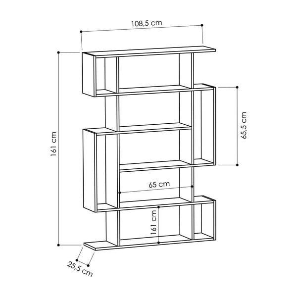 Antracitno siv regal v hrastovem dekorju 108,5x161 cm Mito – Homitis-image-2