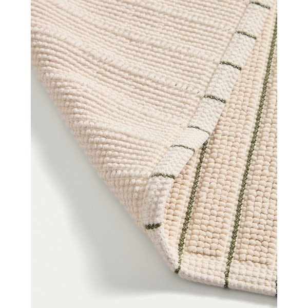 Zelena/bež tekstilna kopalniška preproga 50x80 cm Merade – Kave Home-image-1