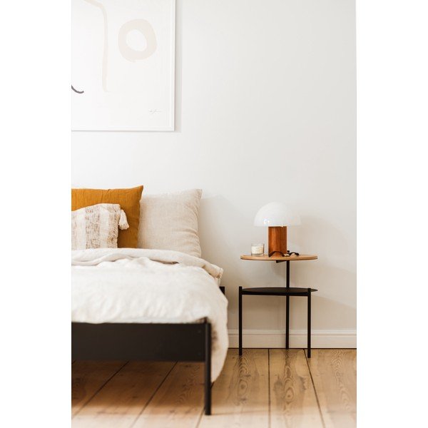 Bela jeklena zakonska postelja brez vzglavja z letvenim dnom 160x200 cm Eton Basic – noo.ma-image-2