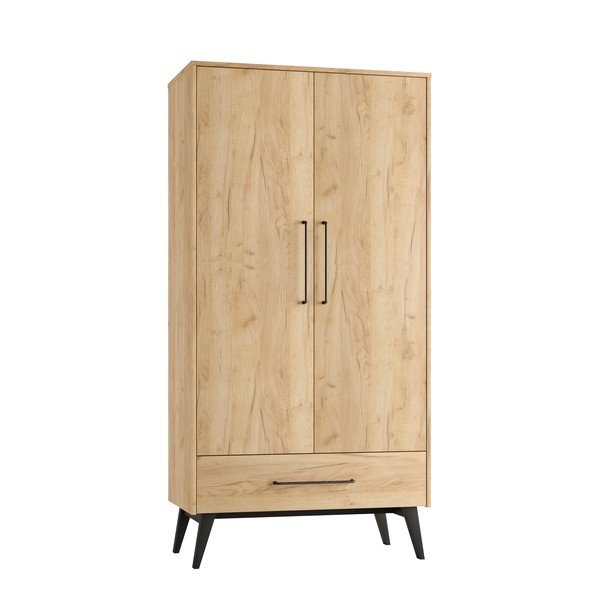 Otroška garderobna omara v dekorju bukve 100x200 cm Retro – Pinio-image-2