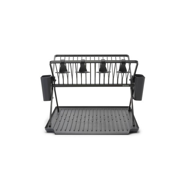 Temno zelen kovinski dvonadstropni odcejalnik posode 42x51 cm – Brabantia