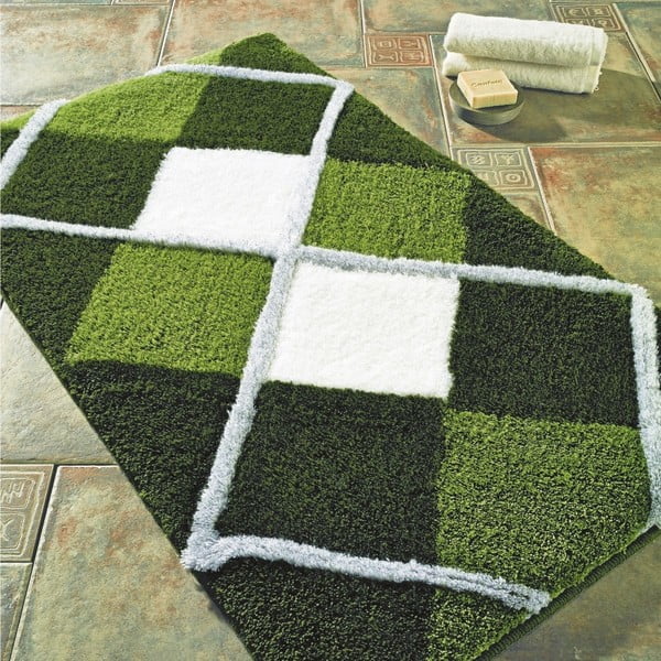 Zelena kopalna podloga Confetti Bathmats Tuvana, 60 x 100 cm