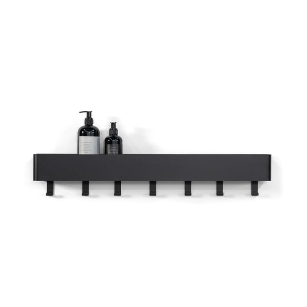Črna jeklena stenska kopalniška polica Multi – Spinder Design