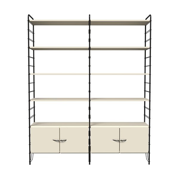 Bel/črn sistem modularnih polic 163x204 cm Dakota – Tenzo-image-3