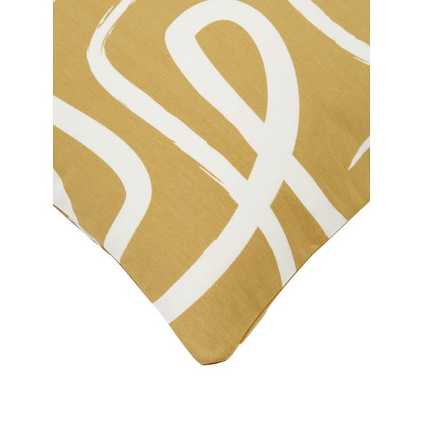 Rumeno-bela posteljnina iz bombažnega perkala Westwing Collection Malu, 135 x 200 cm-image-3