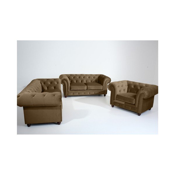 Peščeno rjava zofa Max Winzer Orleans Velvet, 196 cm-image-1