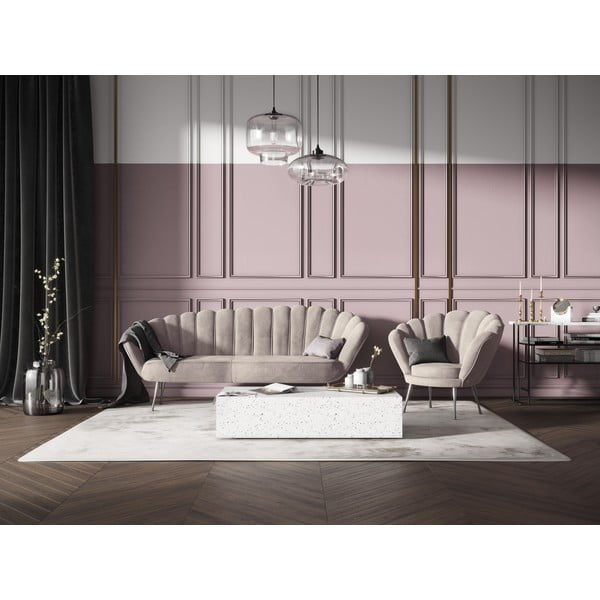 Bež žametna asimetrična zofa Interieurs 86 Varenne, 224 cm-image-1