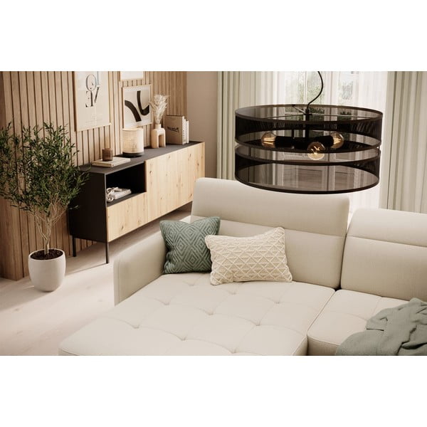 Bež žametna raztegljiva/s prostorom za shranjevanje kotna sedežna garnitura (levi kot/z ležalnikom) Gomsi – ELTAP-image-4