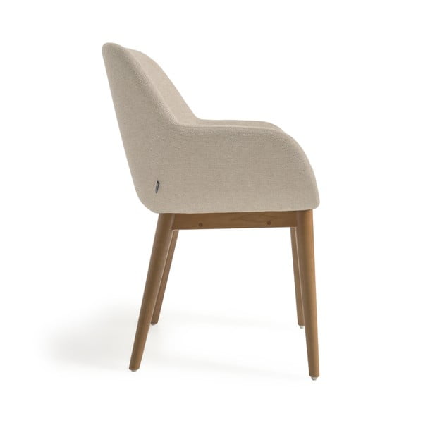 Bež oblazinjen jedilni stol z nasloni za roke Konna – Kave Home-image-3