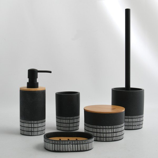 Črn kopalniški organizator za vatke ali vatirane palčke iz poliresina Yuma – Spirella-image-1