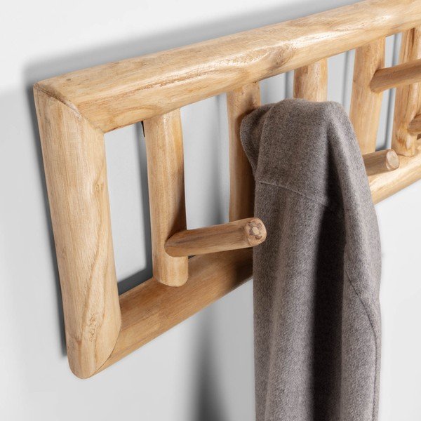 Stenski obešalnik iz tikovega lesa Kave Home Athina-image-2