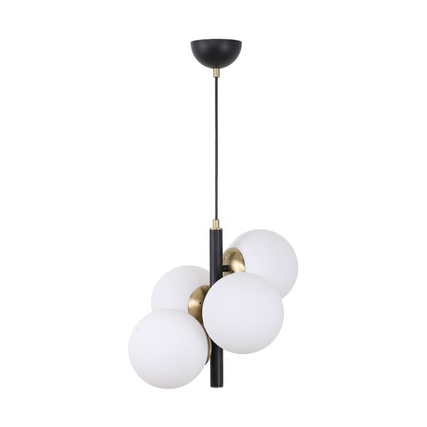 Bela/črna viseča svetilka s steklenim senčnikom ø 15 cm Forte – Squid Lighting