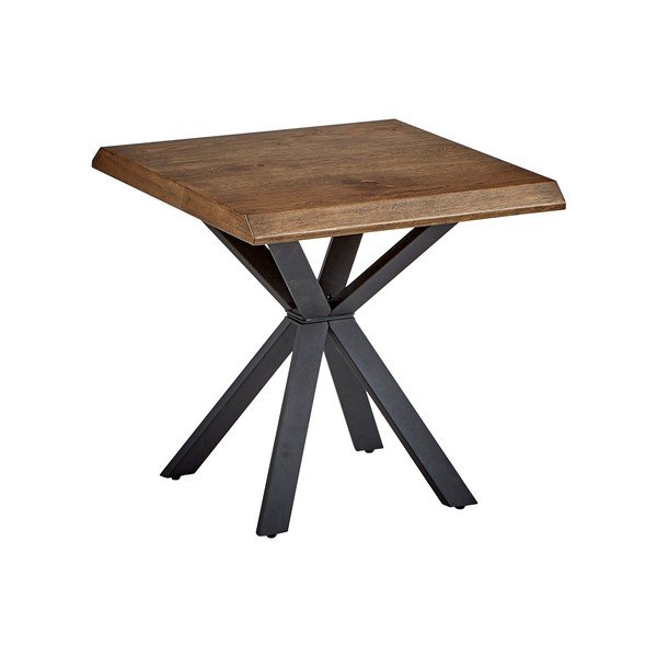 Stranska mizica z mizno ploščo v hrastovem dekorju 60x60 cm Arno – Unique Furniture