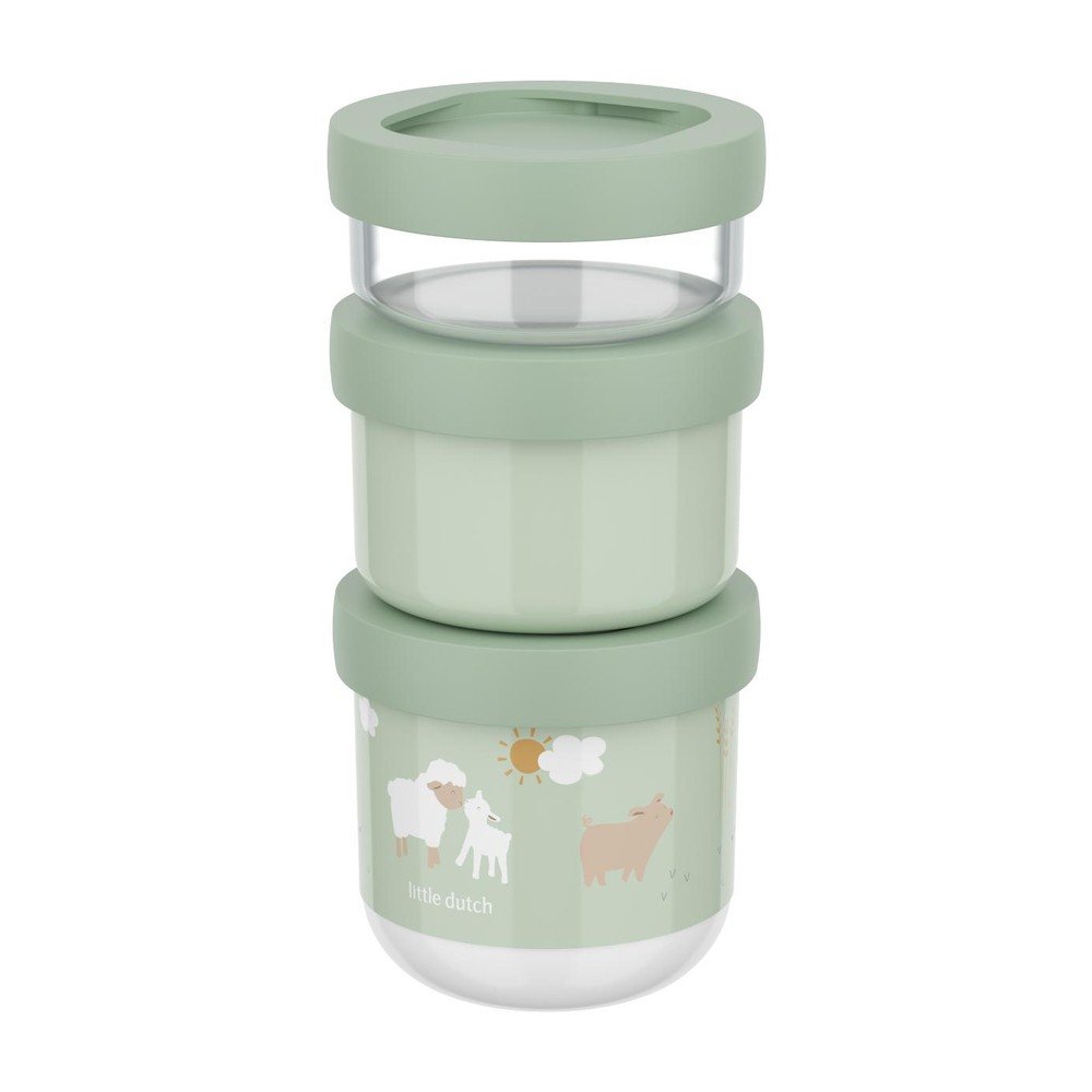 Plastične otroška posoda za malico v kompletu 3 ks Little Farm by Little Dutch