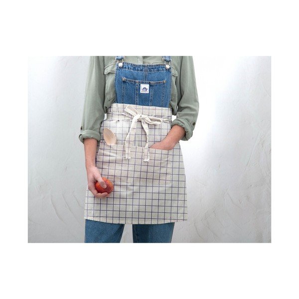 Siv karirast lanen predpasnik Really Nice Things Delantal Simple Squares-image-2
