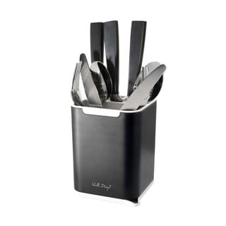 Črno stojalo za jedilni pribor Vialli Design Cutlery