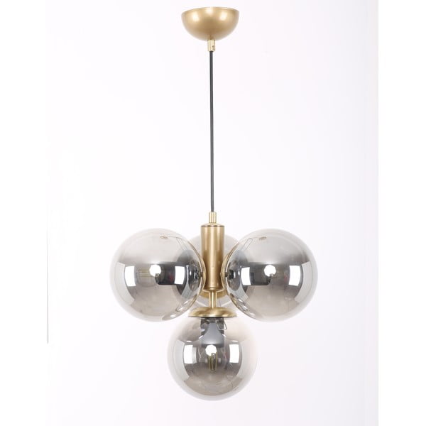 Siva/zlata viseča svetilka s steklenim senčnikom ø 15 cm Hector – Squid Lighting