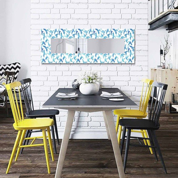 Stensko ogledalo z lesenim okvirjem 40x120 cm – Wallity-image-1