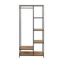 Črna odprta garderobna omara v hrastovem dekorju 77x165 cm Seaford – Actona