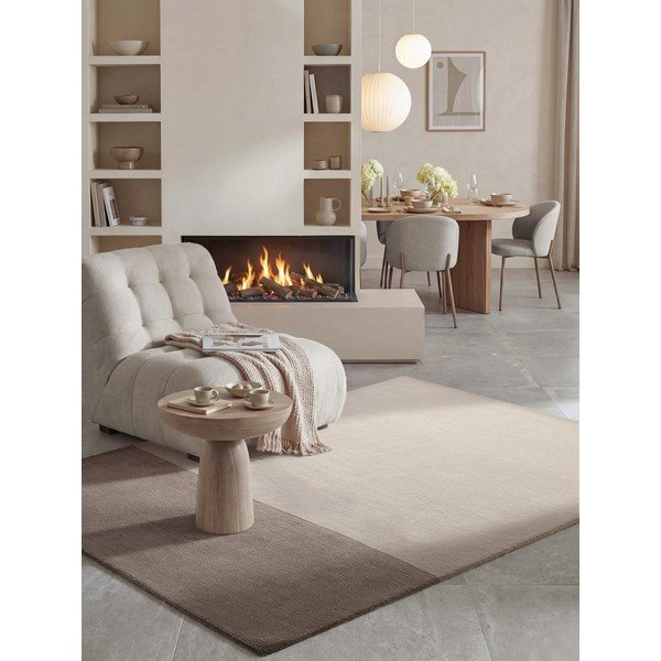 Rjava/kremno bela preproga iz mešanice volne 120x170 cm Hugo – Villeroy&Boch-image-4