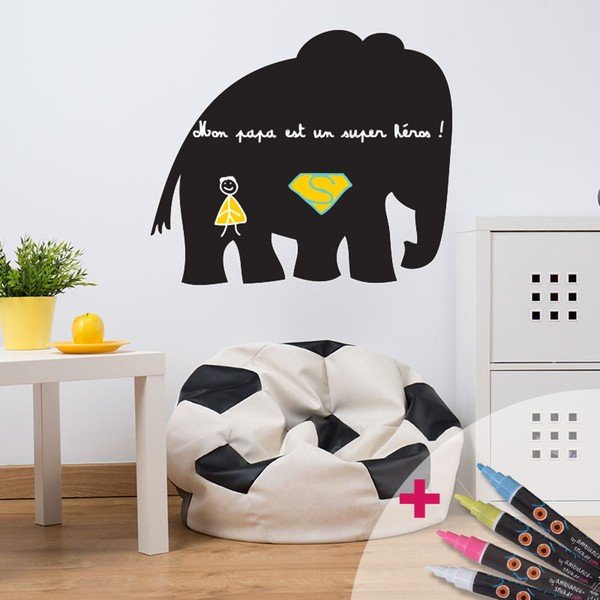 Komplet 4 markerjev Ambiance Elephant in nalepk za označevanje-image-1