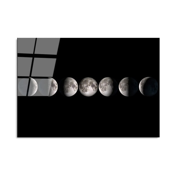 Steklena slika 100x70 cm Moon Phases – Wallity