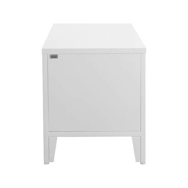 Bela kovinska omarica za čevlje s klopjo Salino – Støraa-image-2