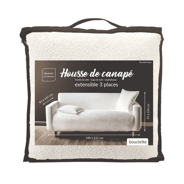 Kremno bela raztegljiva prevleka za sedežno garnituro za trosed Laina – douceur d'intérieur-image-3