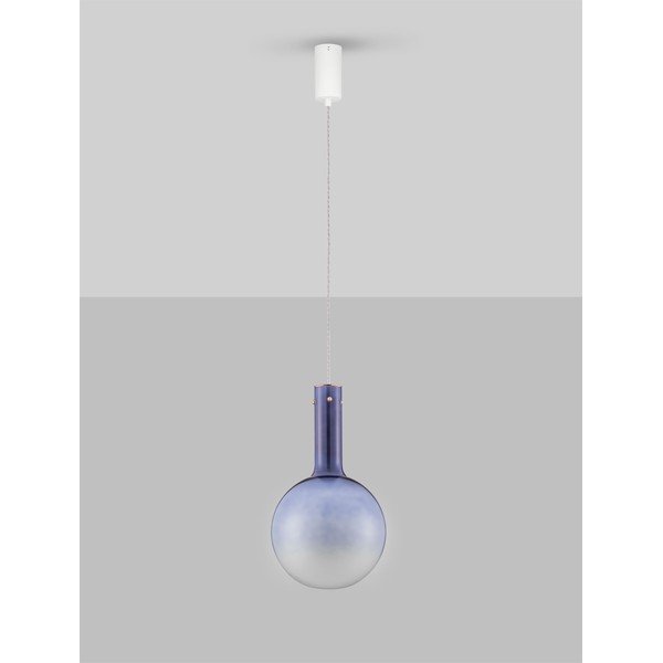 Modra steklena LED zatemnitvena viseča svetilka ø 25 cm Nostos – Nova Luce-image-3