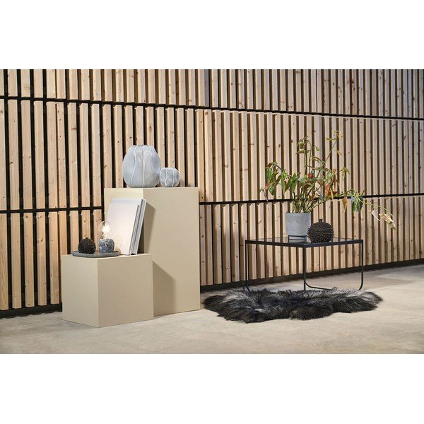 Črna mizica z mizno ploščo v marmornem dekorju 60x60 cm Gorm – Villa Collection-image-4