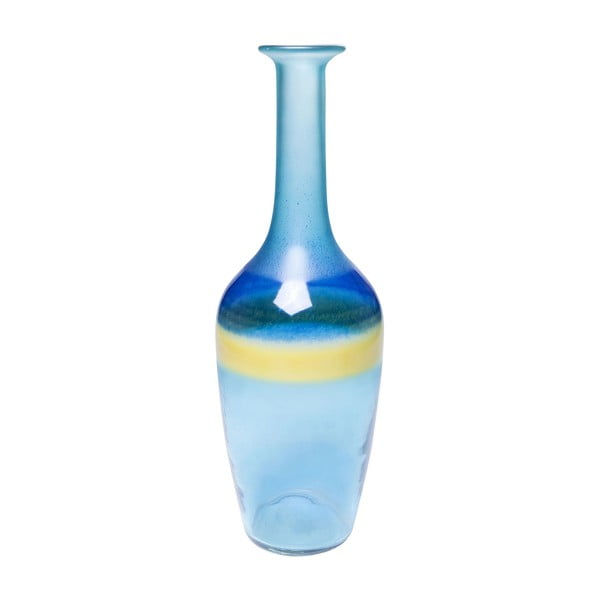 Vaza iz modrega stekla Kare Design Blue River, višina 53 cm
