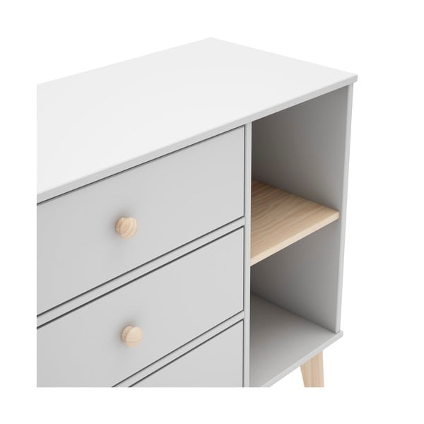 Bela nizka otroška komoda 90x81 cm Esteban – Marckeric-image-3