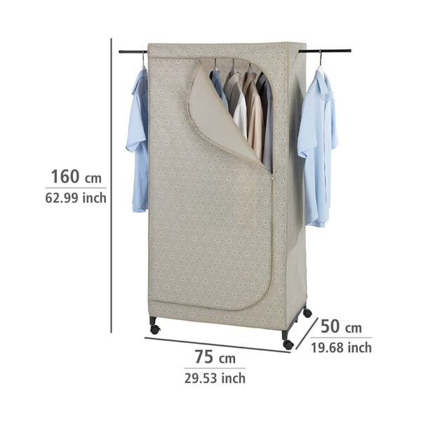 Bež tekstilna garderobna omara 75x160 cm Balance – Wenko-image-1