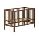 Rjava otroška posteljica iz masivne bukve z nastavljivo višino 60x120 cm Dino – Vipack