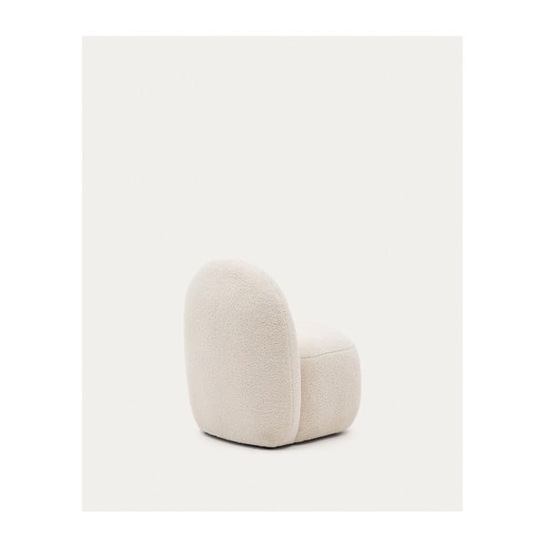 Bel otroški fotelj iz tkanine bouclé Bucky – Kave Home-image-3