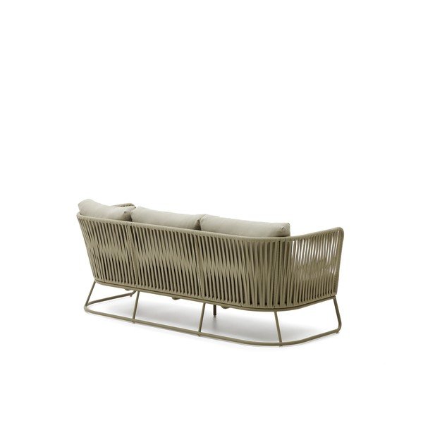 Kaki zelen jeklen vrtni kavč Saconca – Kave Home-image-2