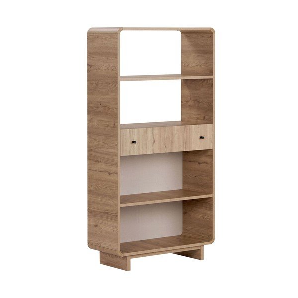 Regal v hrastovem dekorju v svetli naravni barvi 78x153x34 cm Senza – Nordure