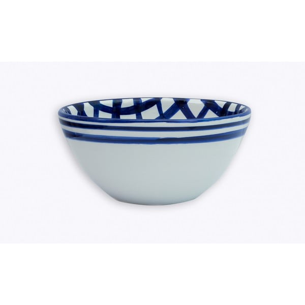 Modro-bela keramična skleda Tierra Bella Lines, ø 23 cm
