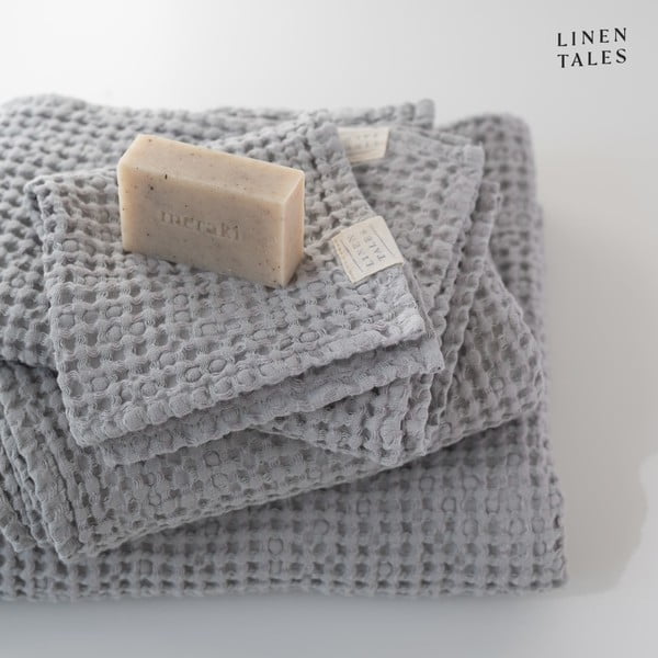 Svetlo siva brisača 50x70 cm Honeycomb – Linen Tales